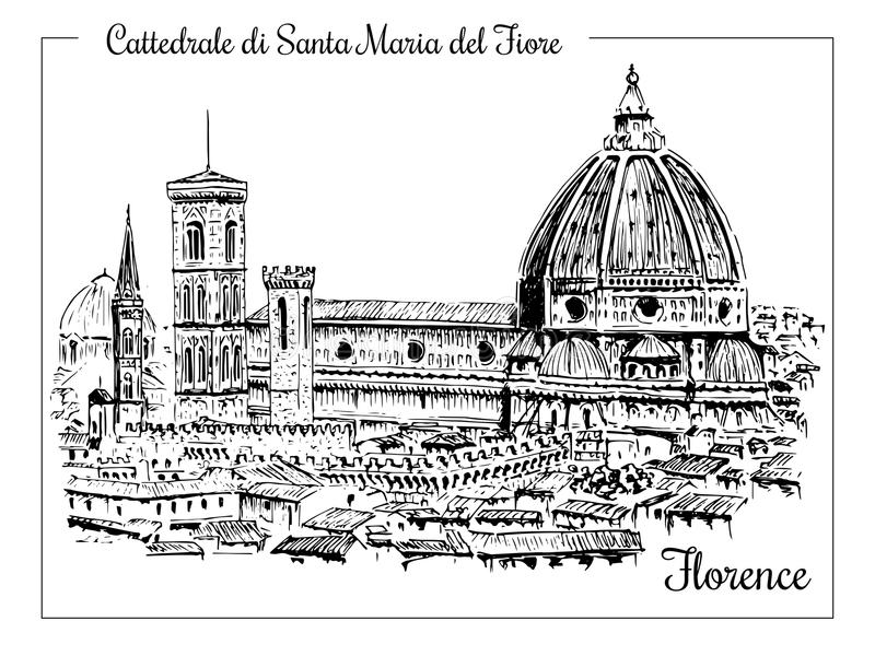 大教堂佛罗伦萨意大利-传染媒-手拉的剪影-82528915.jpg